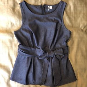 NWOT Elle Chambray Peplum Top
